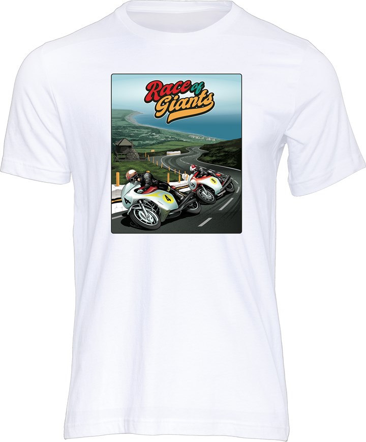 Hailwood vs Agostini Race of Giants T-shirt White - click to enlarge