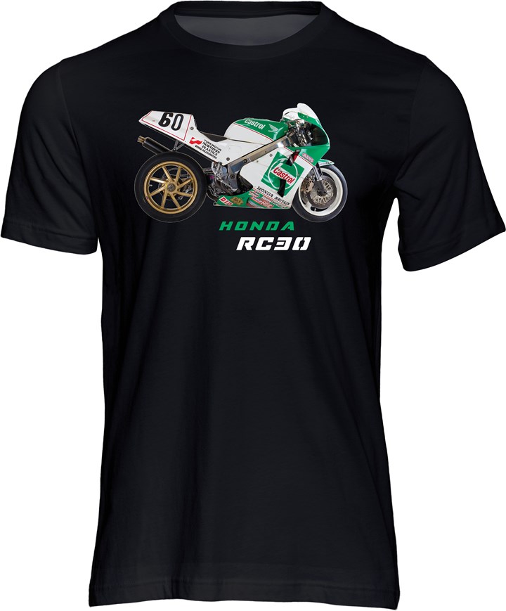 Honda RC30 T-shirt Black - click to enlarge
