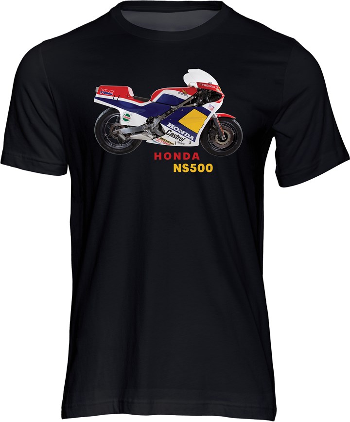 Honda NS500 T-shirt Black - click to enlarge