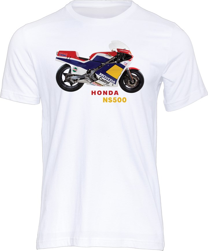 Honda NS500 T-shirt White - click to enlarge