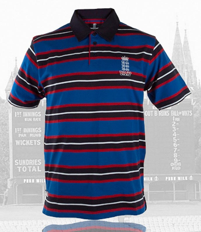 ECB Classic Jersey Striped Polo - click to enlarge