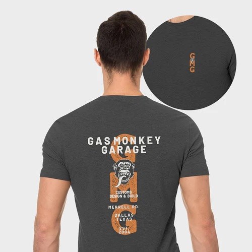 Gas Monkey Distress T-Shirt, Grey - click to enlarge