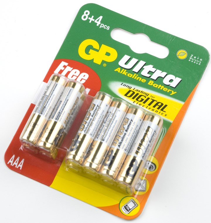8 + 4 Pack Alkaline AAA Batteries 