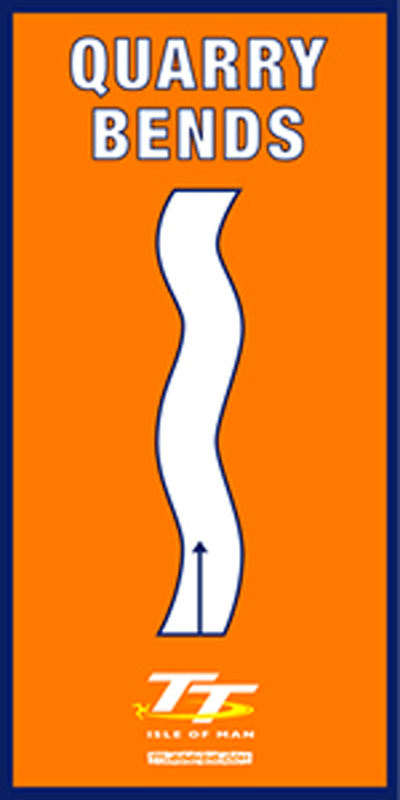 Quarry Bends Replica TT Corner Sign