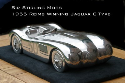 Stirling Moss No.50 Jaguar C Type Sculpture with signed certificate  