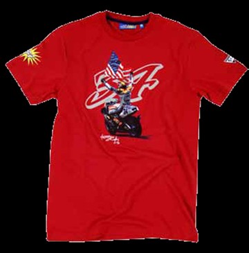 Kevin Schwantz 34 Bike Flag T Shirt Red - click to enlarge