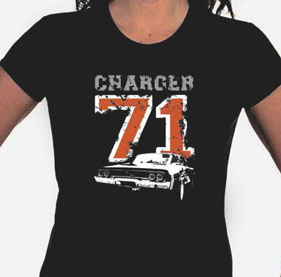 Charger 71 Ladies T Shirt Black