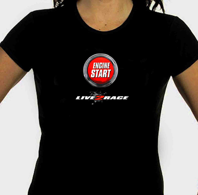 Racy86 Engine Start Ladies T Shirt Black