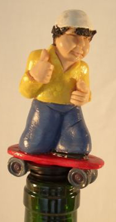 Skateboarder Bottle Stopper 