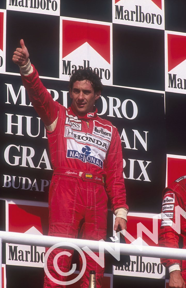 Ayrton Senna (McLaren Honda ) Podium Hungaroring 1992 - click to enlarge