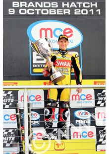 Tommy Hill BSB 2011 with the Championship Trophy