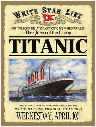 Titanic White Star Line Metal Sign