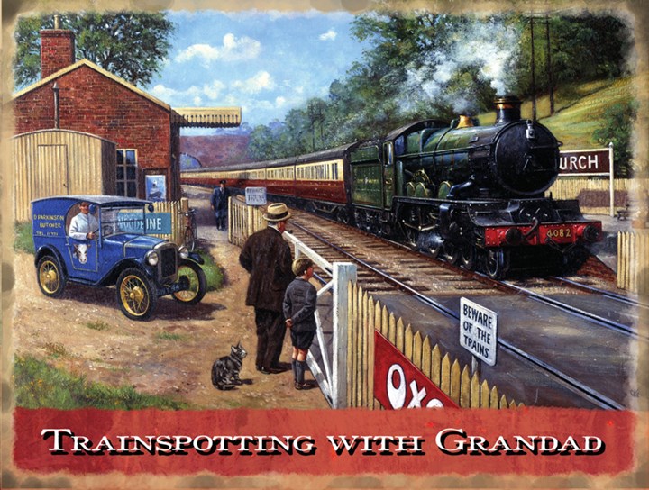 Trainspotting with Grandad Metal Sign - click to enlarge