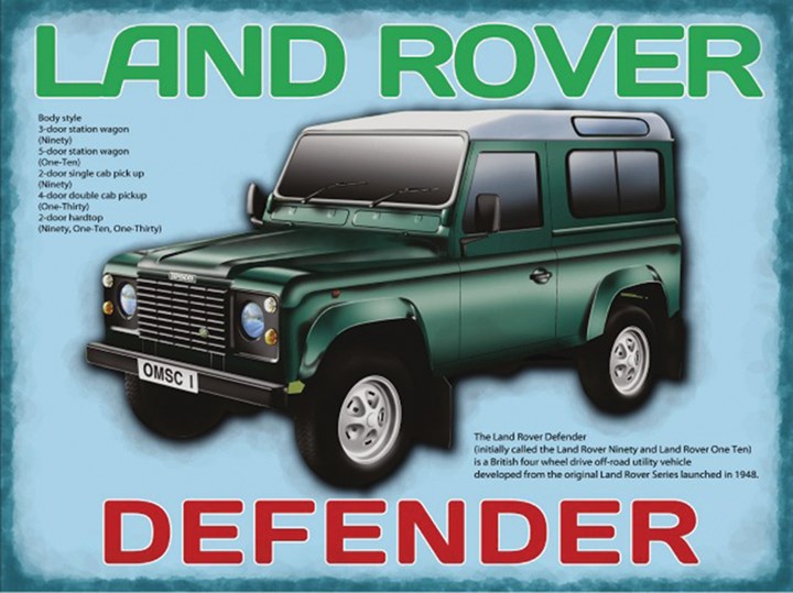 Land Rover Defender Metal Sign - click to enlarge