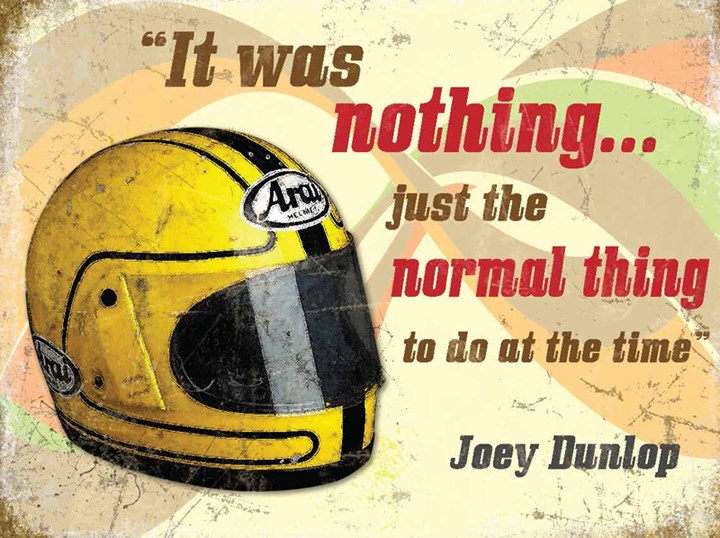 Joey Dunlop Helmet Metal Sign - click to enlarge