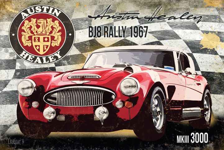 Austin Healey BJ8 Rally 1967 Metal Sign - click to enlarge