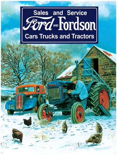 Ford and Fordson Portrait Metal Sign