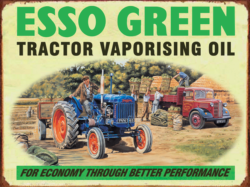 Esso Green Metal Sign