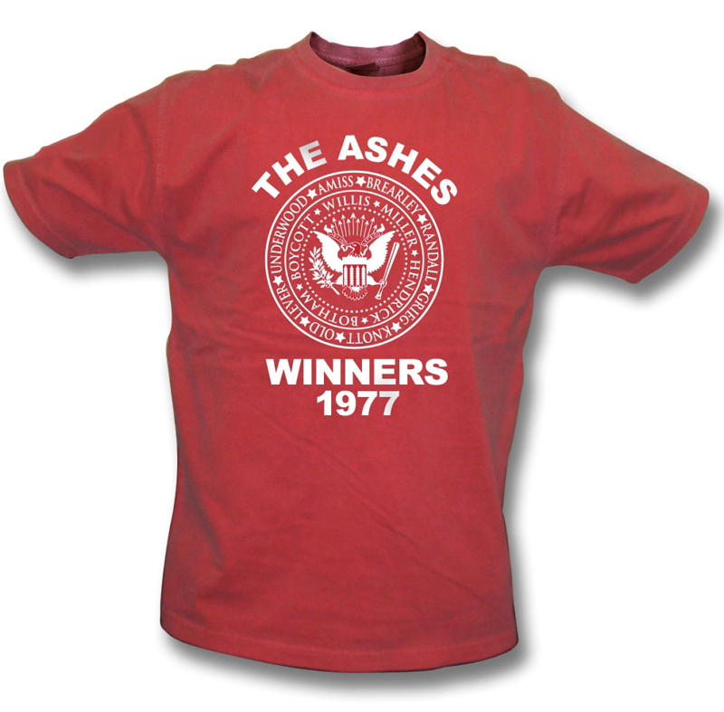 PunkCricket - Ashes Winners 1977 T-Shirt (Red)