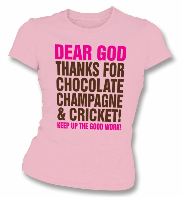 PunkCricket - Ladies Dear God (Pink T-Shirt)
