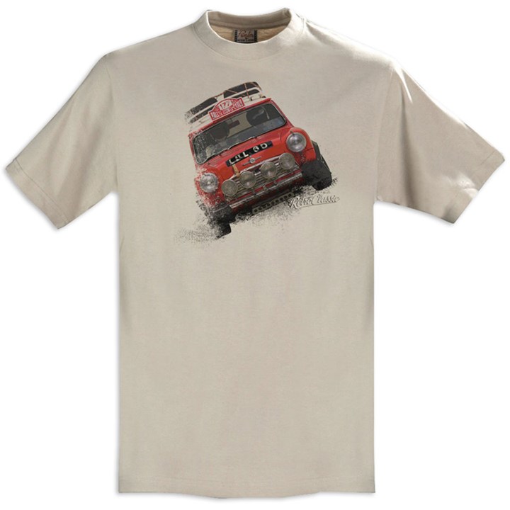 Retro Classic Mini Rally T-Shirt Sand - click to enlarge
