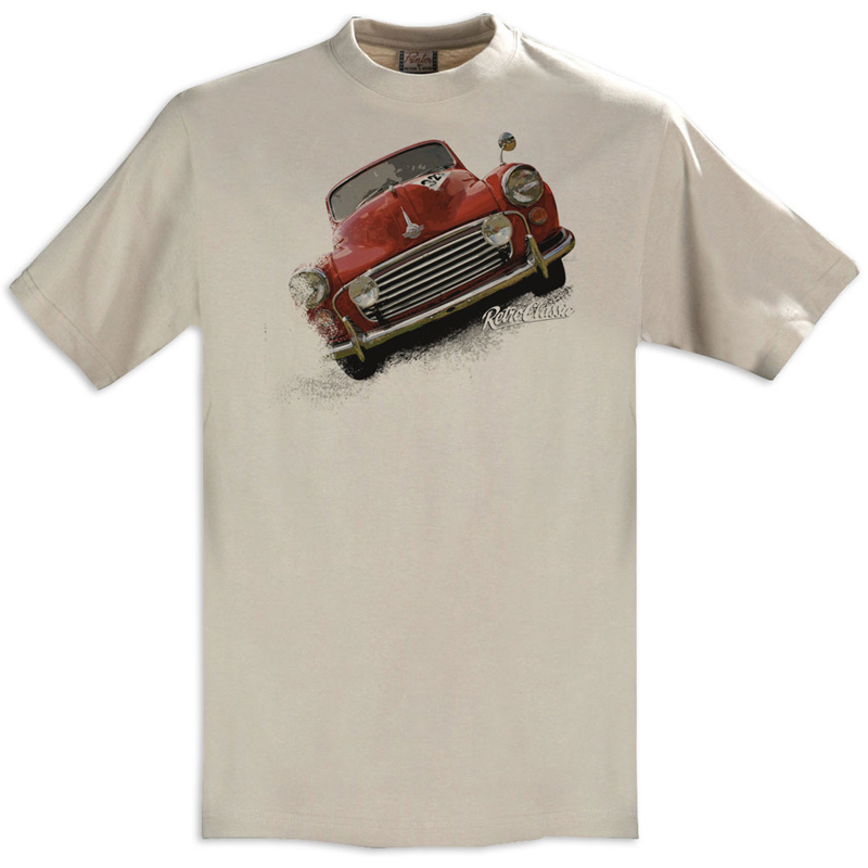 Retro Classic Morris Minor T Shirt Sand