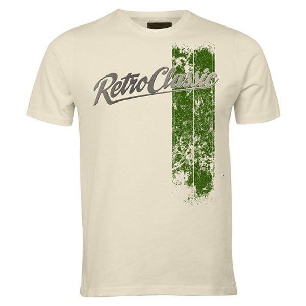 Racing Stripes Green T-Shirt Sand