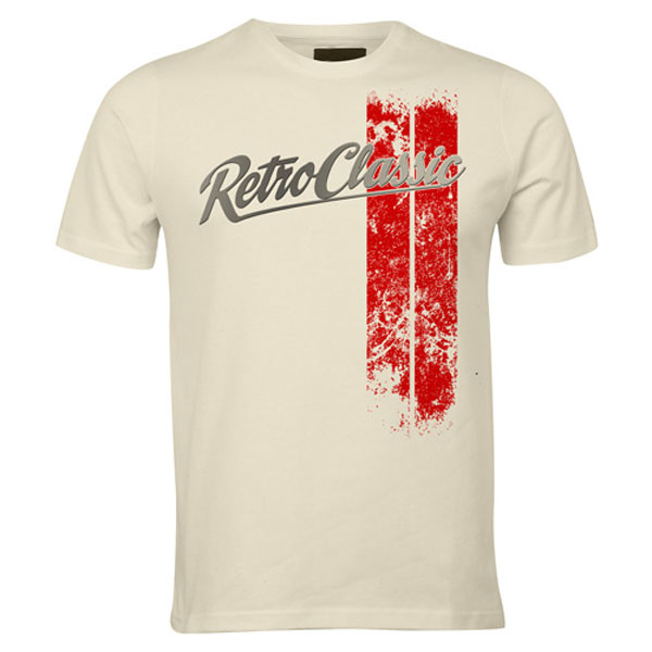 Racing Stripes Red T-Shirt Sand