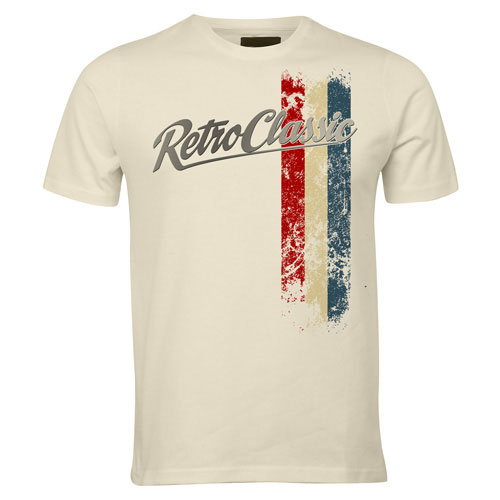 Racing Stripes Red Natural Blue T-Shirt Sand