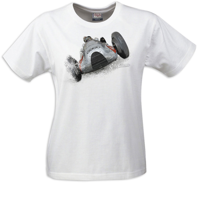 Gritty Marques Auto Union Ladies T-Shirt White