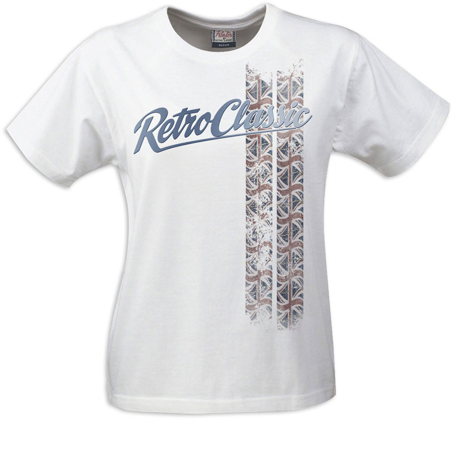 Retro Classic Union Jack Ladies T Shirt White