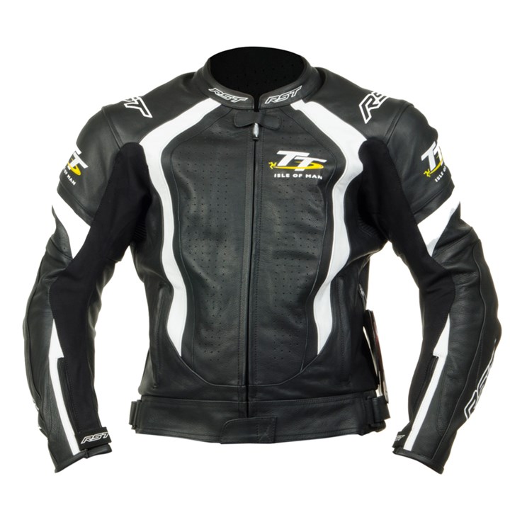 RST IOM TT R-14 1672 Leather Jacket White - click to enlarge
