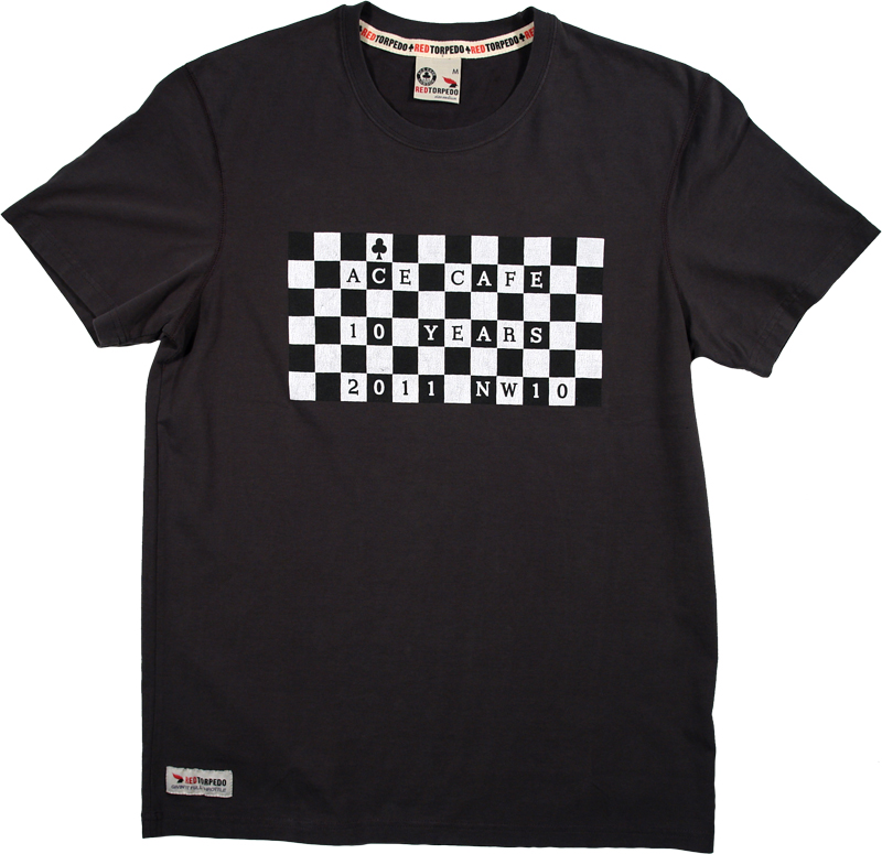 Primo Ace Cafe Chequerboard T Shirt Graphite