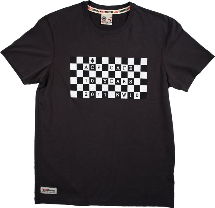 Primo Ace Cafe Chequerboard T-Shirt Graphite - click to enlarge