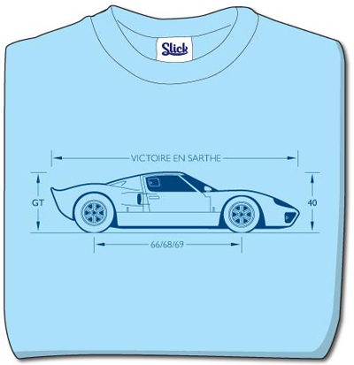 GT40 Adult T Shirt Long Sleeve Blue Blue