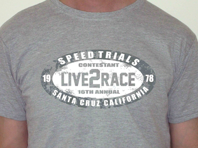 Speed Trials T Shirt Sports Grey