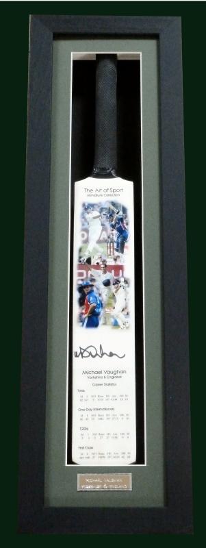 Michael Vaughan Framed and Signed Mini Bat