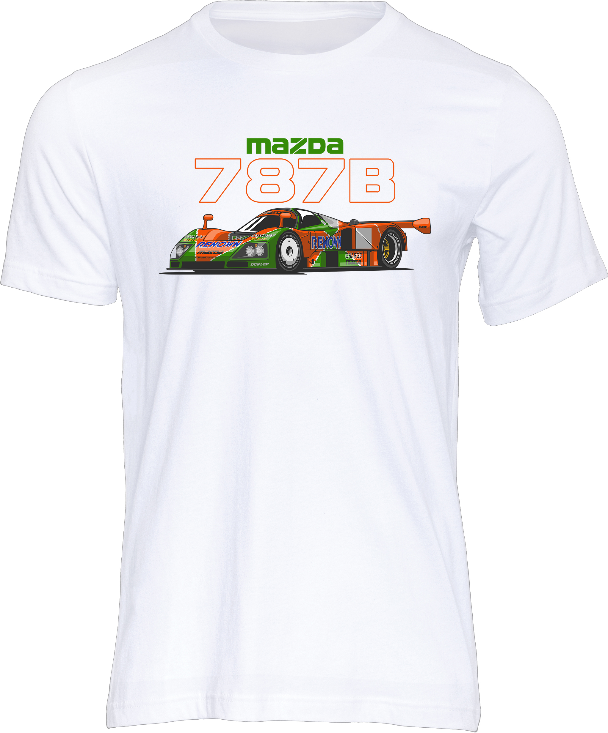 Mazda 787B Group C Car T-shirt White : Duke Video