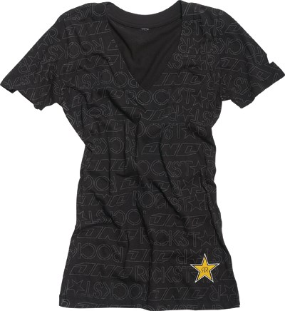 Rockstar Ladies Diablo V Neck T-Shirt Black - click to enlarge