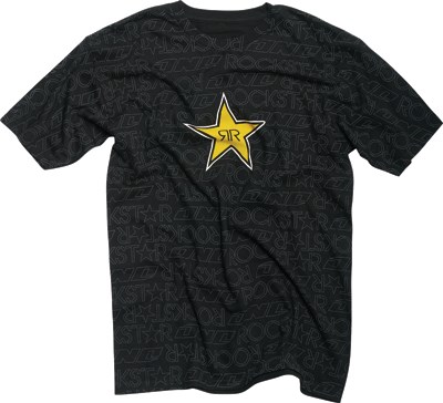 Rockstar Writing on the Wall T-Shirt Black - click to enlarge