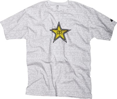 Rockstar Writing on the Wall T-Shirt White - click to enlarge
