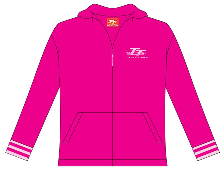 TT Ladies Hoodie Fuschia - click to enlarge