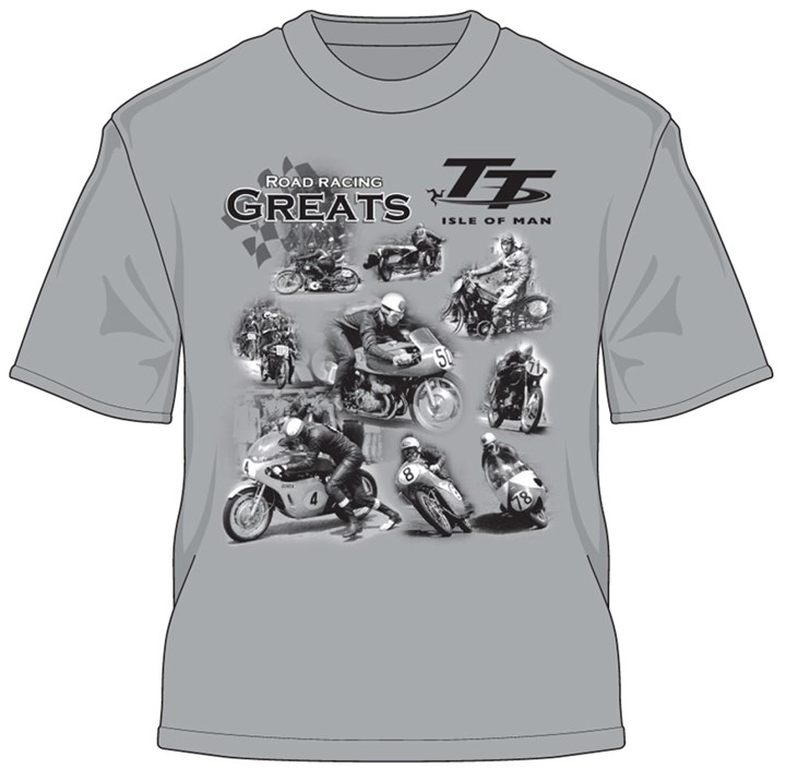 TT 2012 Road Racing Greats T Shirt Grey - click to enlarge