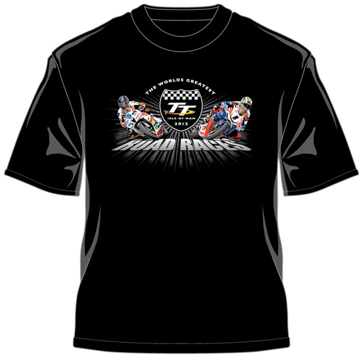 TT 2012 Worlds Greatest Bikes 5 and 1 T Shirt Black - click to enlarge
