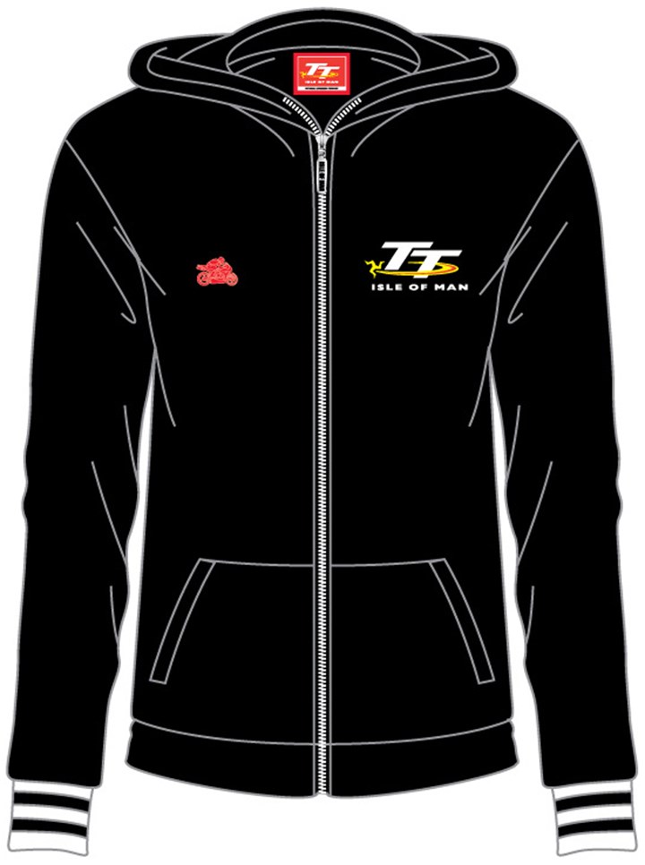 TT Ladies Hooded Sweat Black - click to enlarge
