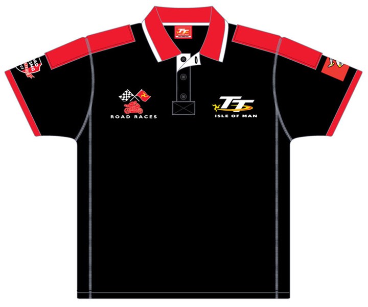 TT Polo Black/Red Bike 2 Flags - click to enlarge