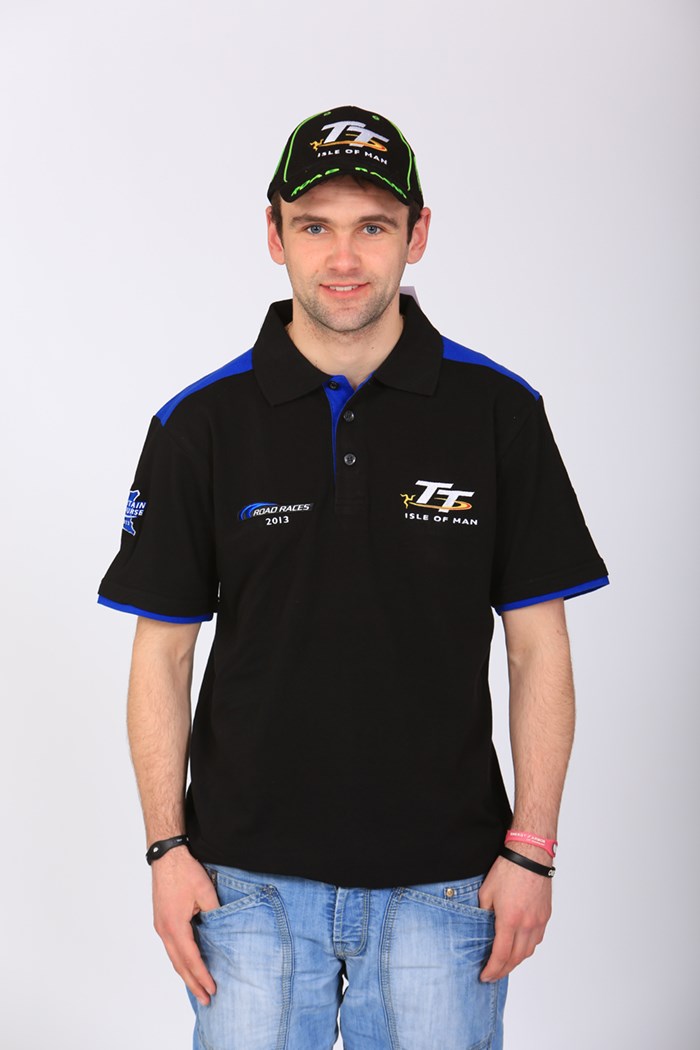 TT 2013 Road Races Polo Black/Blue Trim - click to enlarge
