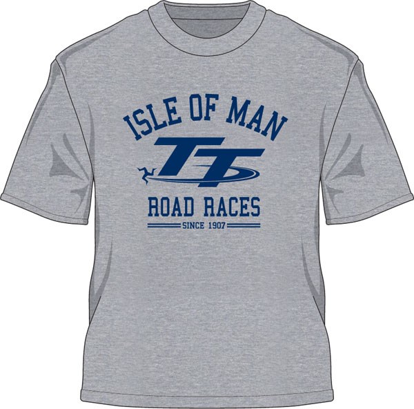 TT Road Races Vintage T Shirt Grey Navy Blue - click to enlarge