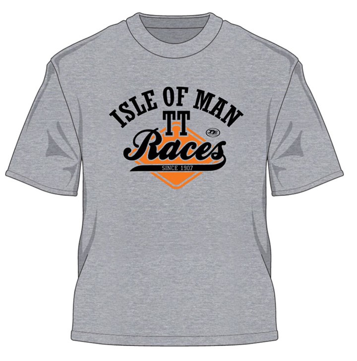 TT Races Vintage Diamond T Shirt Grey - click to enlarge