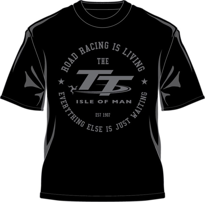 TT 2014 Retro T-Shirt Racing is Living Black - click to enlarge
